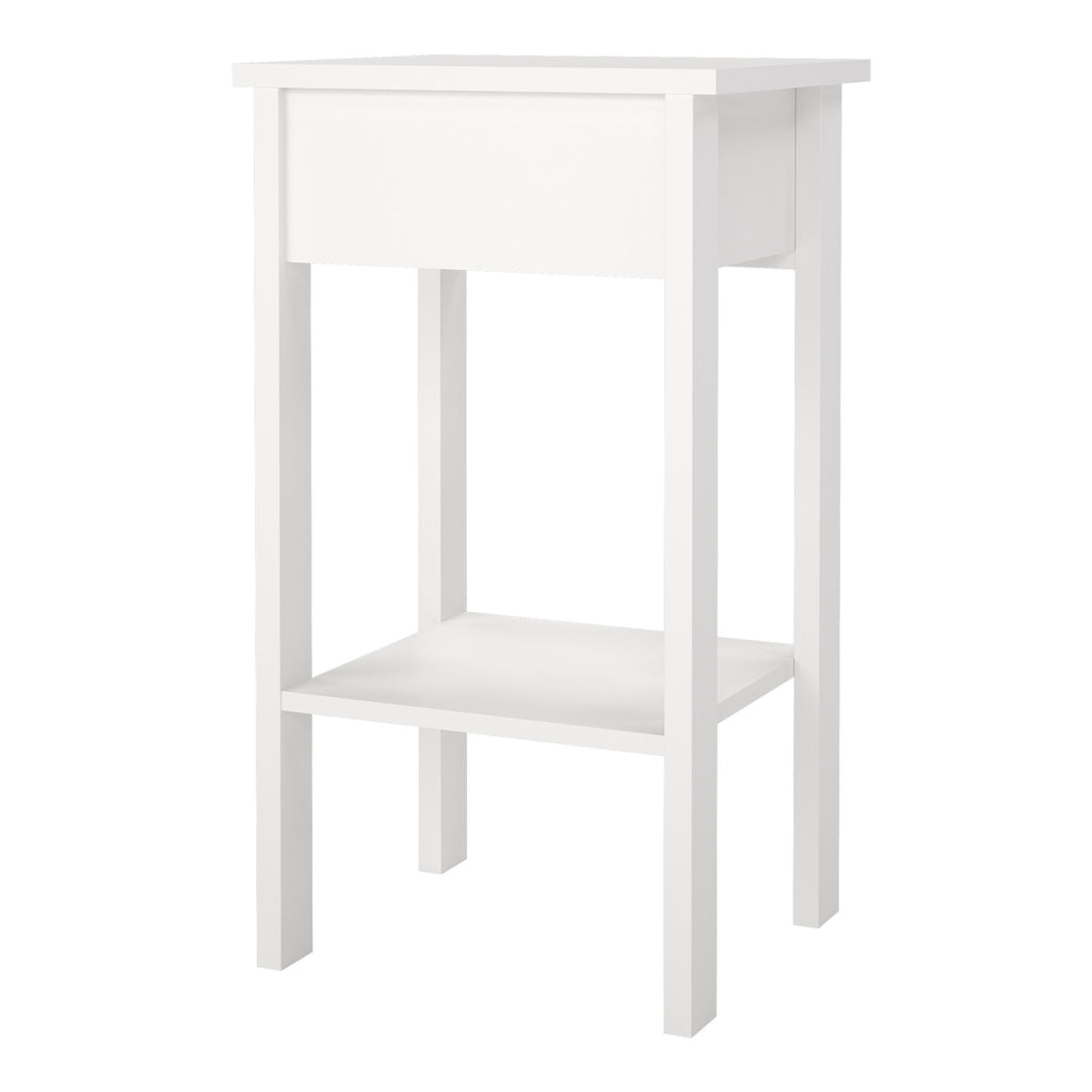 Maria Bedside Table with 1 Drawer in White