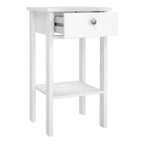 Maria Bedside Table with 1 Drawer in White