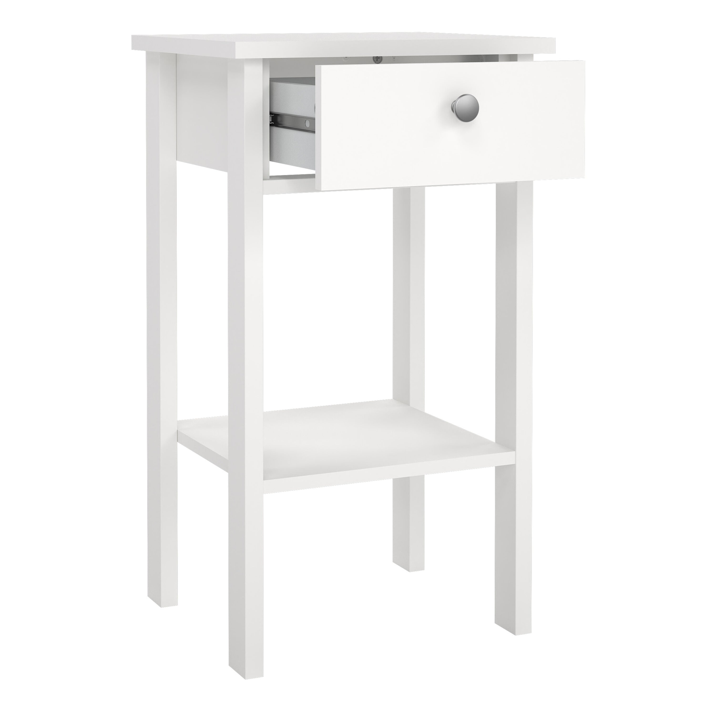 Maria Bedside Table with 1 Drawer in White