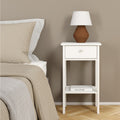 Maria Bedside Table with 1 Drawer in White