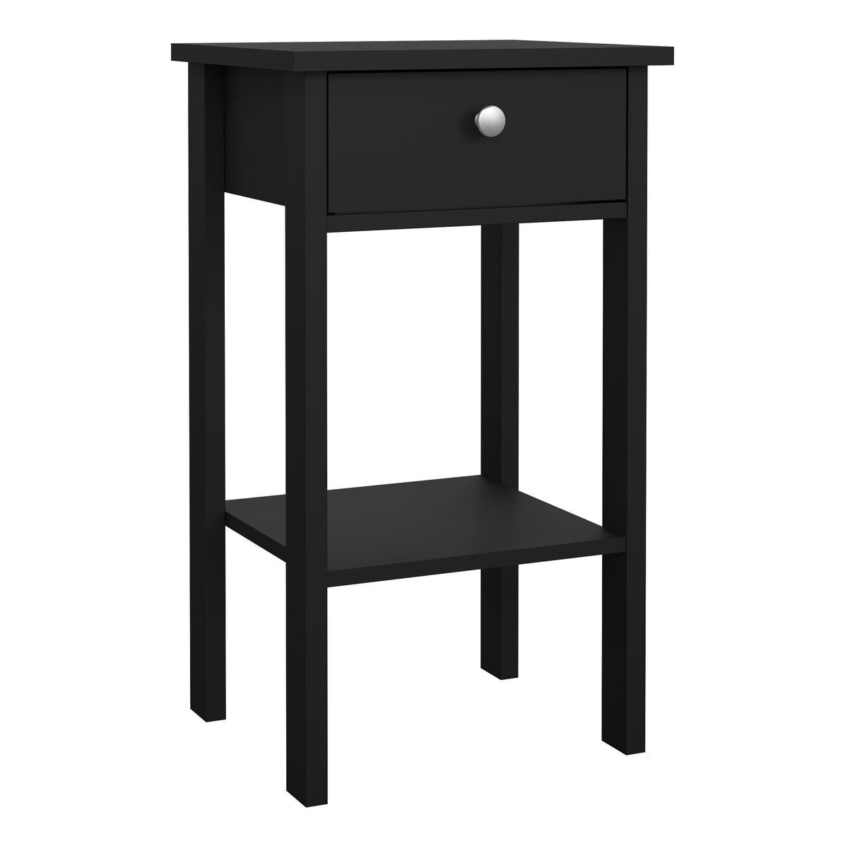 Maria Bedside Table with 1 Drawer in Matt Black