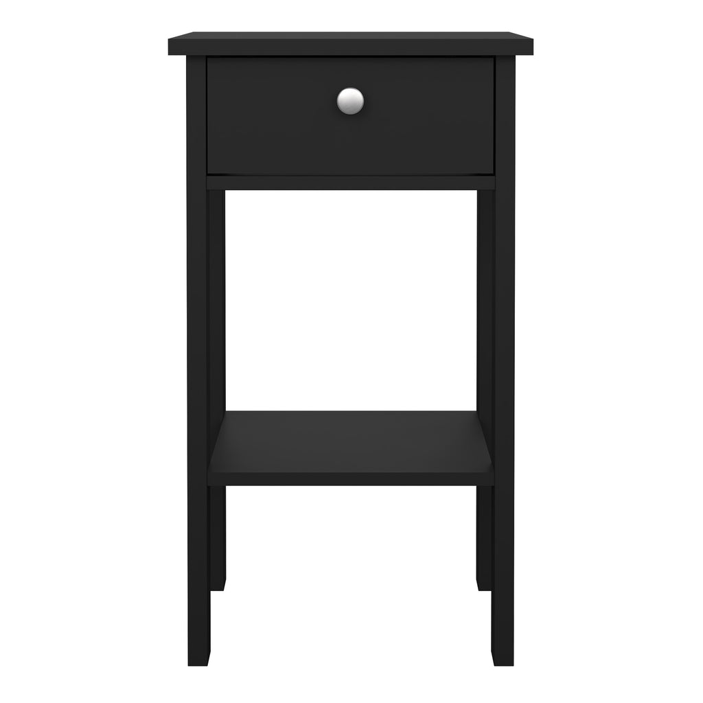 Maria Bedside Table with 1 Drawer in Matt Black
