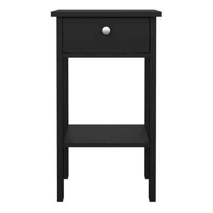 Maria Bedside Table with 1 Drawer in Matt Black