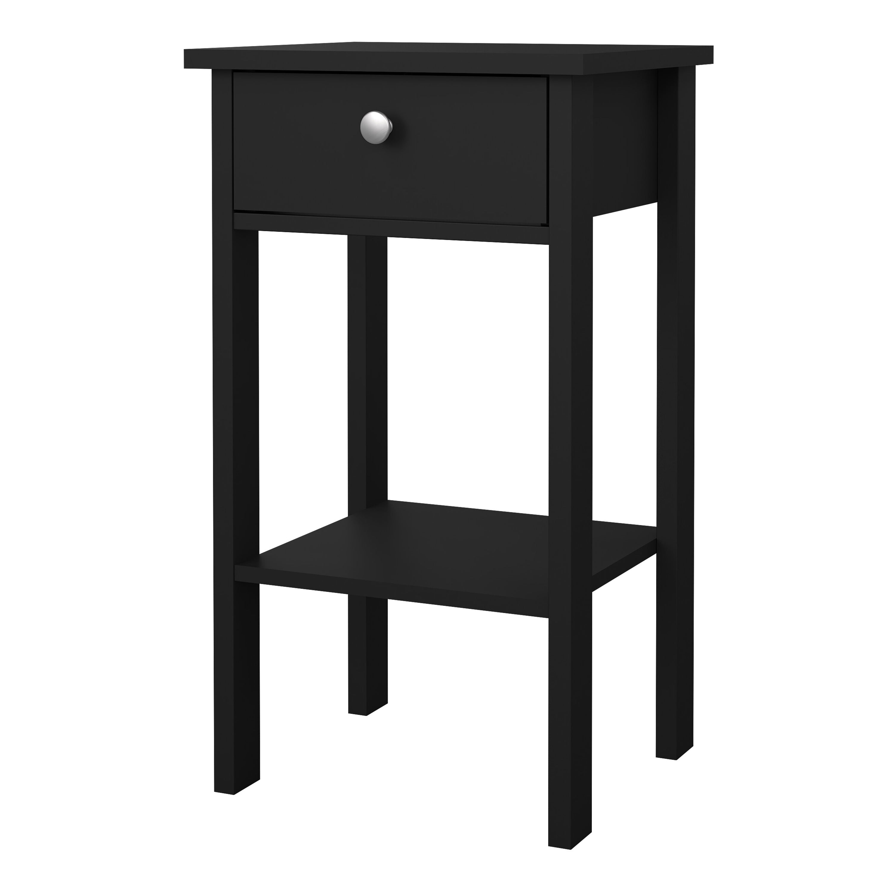 Maria Bedside Table with 1 Drawer in Matt Black