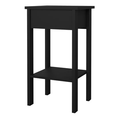 Maria Bedside Table with 1 Drawer in Matt Black