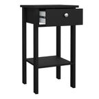 Maria Bedside Table with 1 Drawer in Matt Black