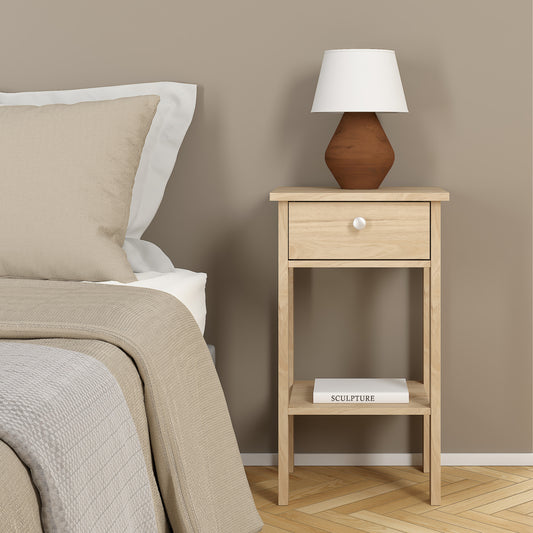 Maria Bedside Table with 1 Drawers in Jackson Hickory Oak