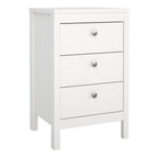 Maria Bedside Table 3 Drawers in White