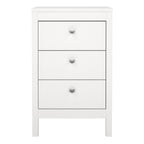 Maria Bedside Table 3 Drawers in White