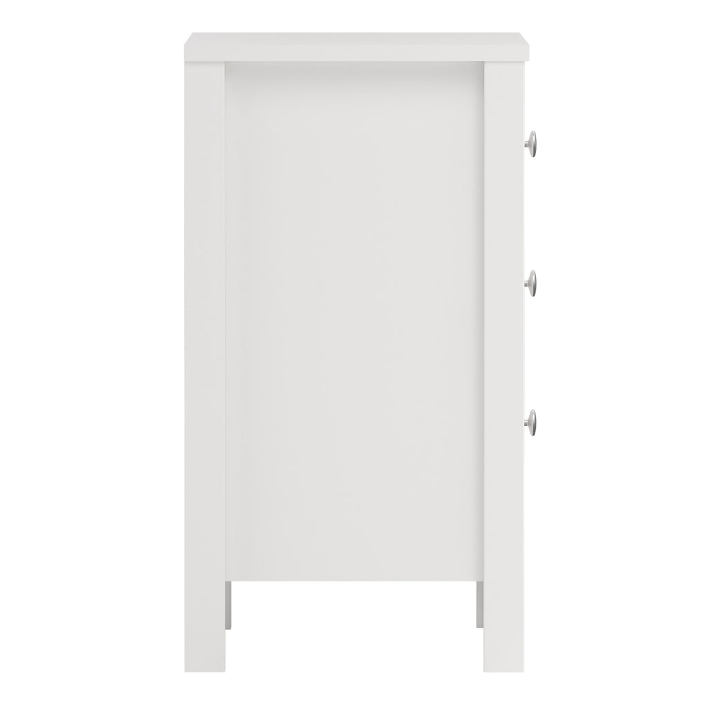 Maria Bedside Table 3 Drawers in White