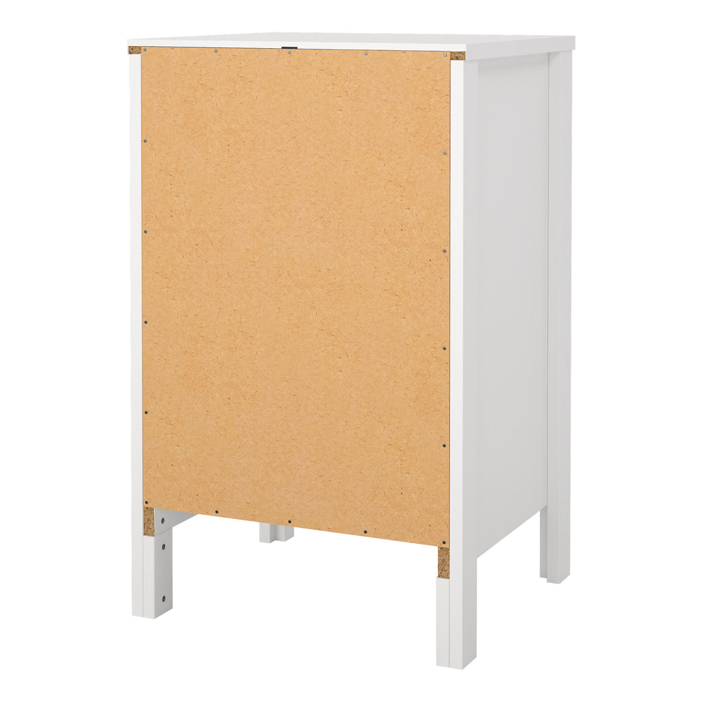 Maria Bedside Table 3 Drawers in White