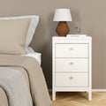 Maria Bedside Table 3 Drawers in White