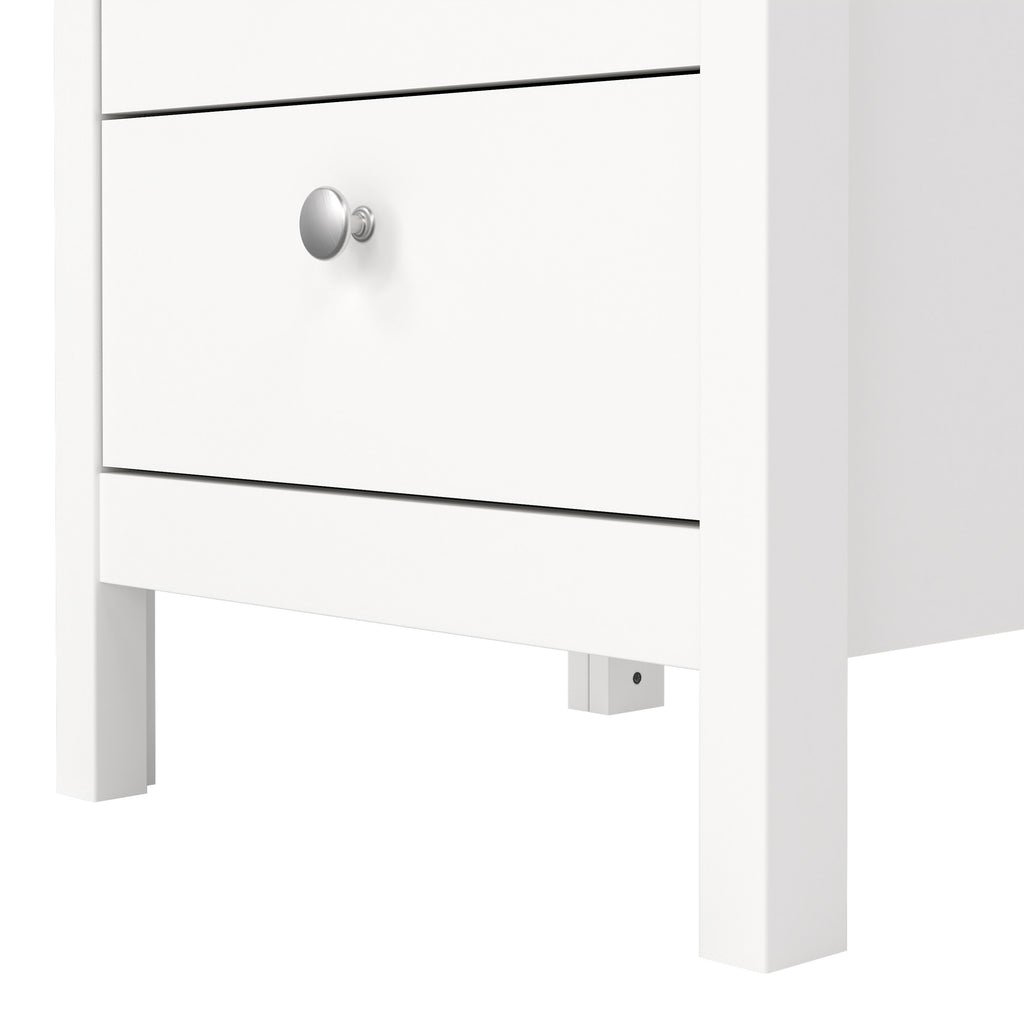 Maria Bedside Table 3 Drawers in White
