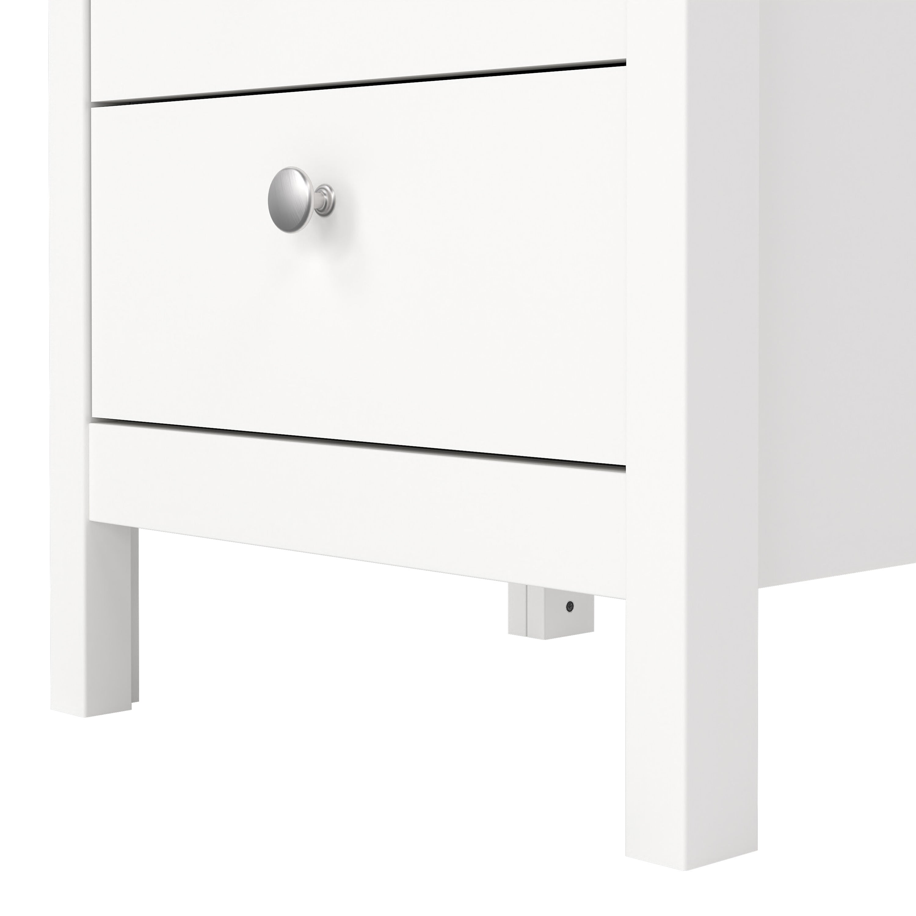 Maria Bedside Table 3 Drawers in White