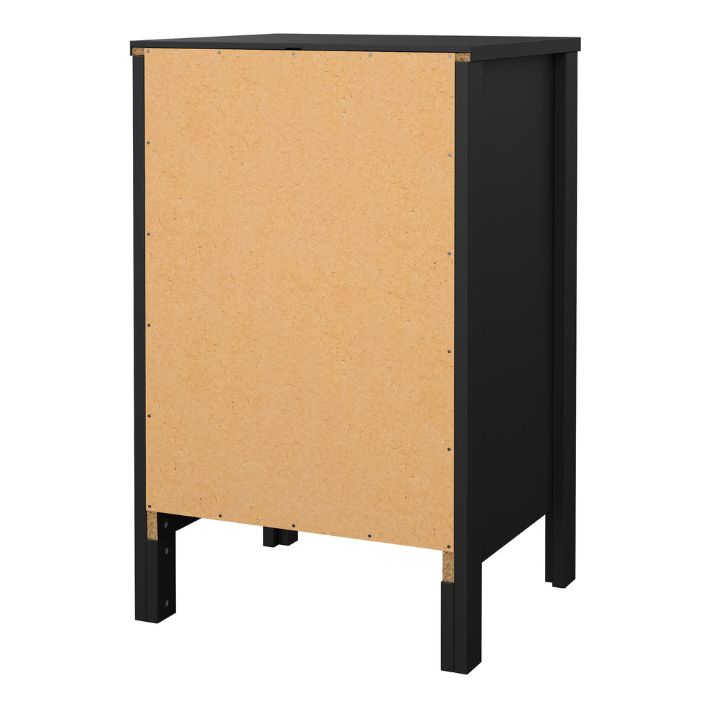 Maria Bedside Table 3 Drawers in Matt Black