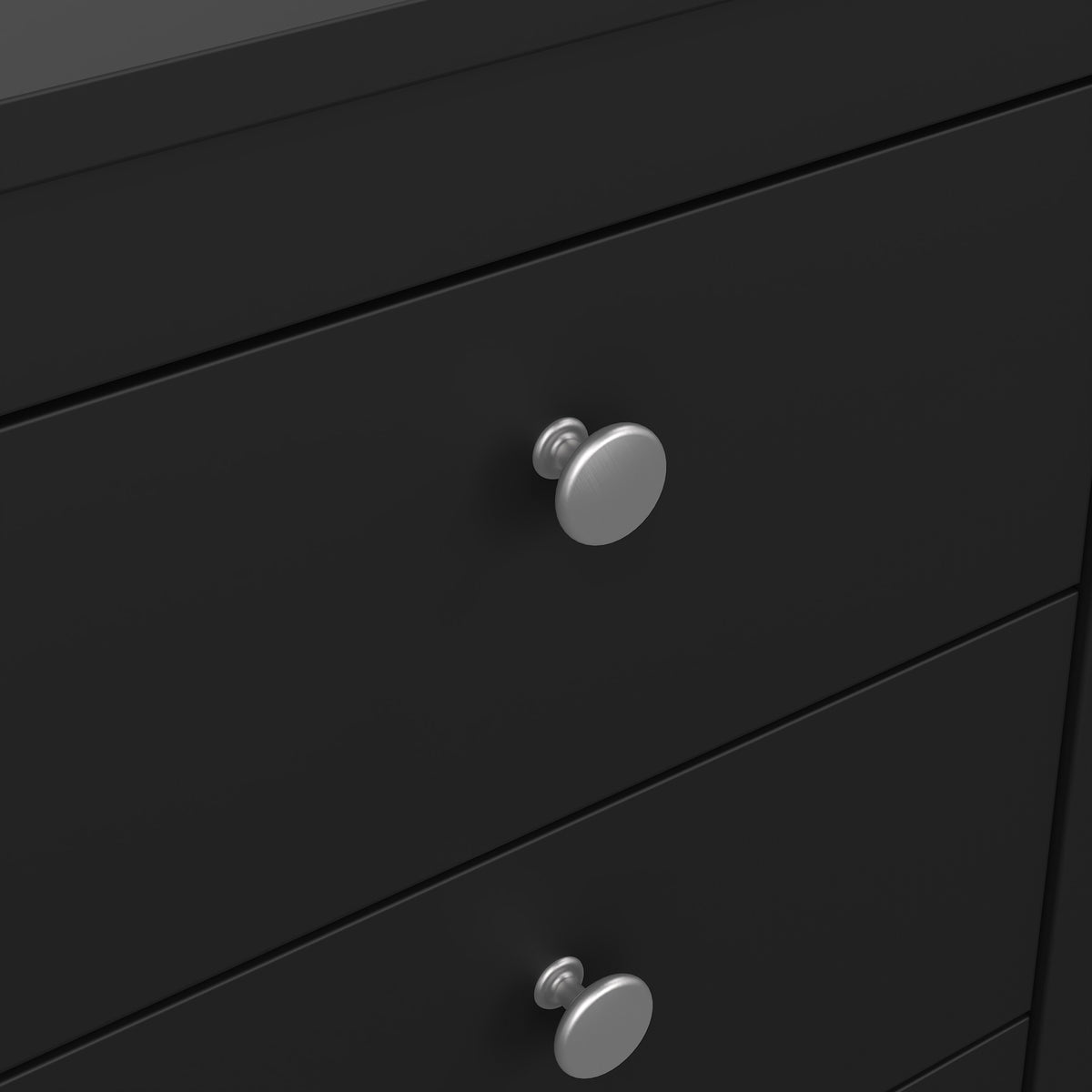 Maria Bedside Table 3 Drawers in Matt Black