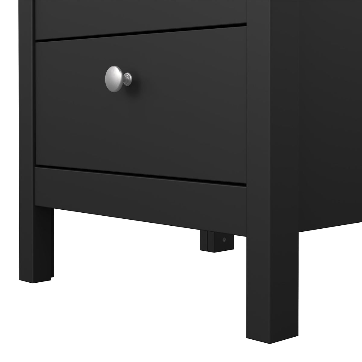 Maria Bedside Table 3 Drawers in Matt Black