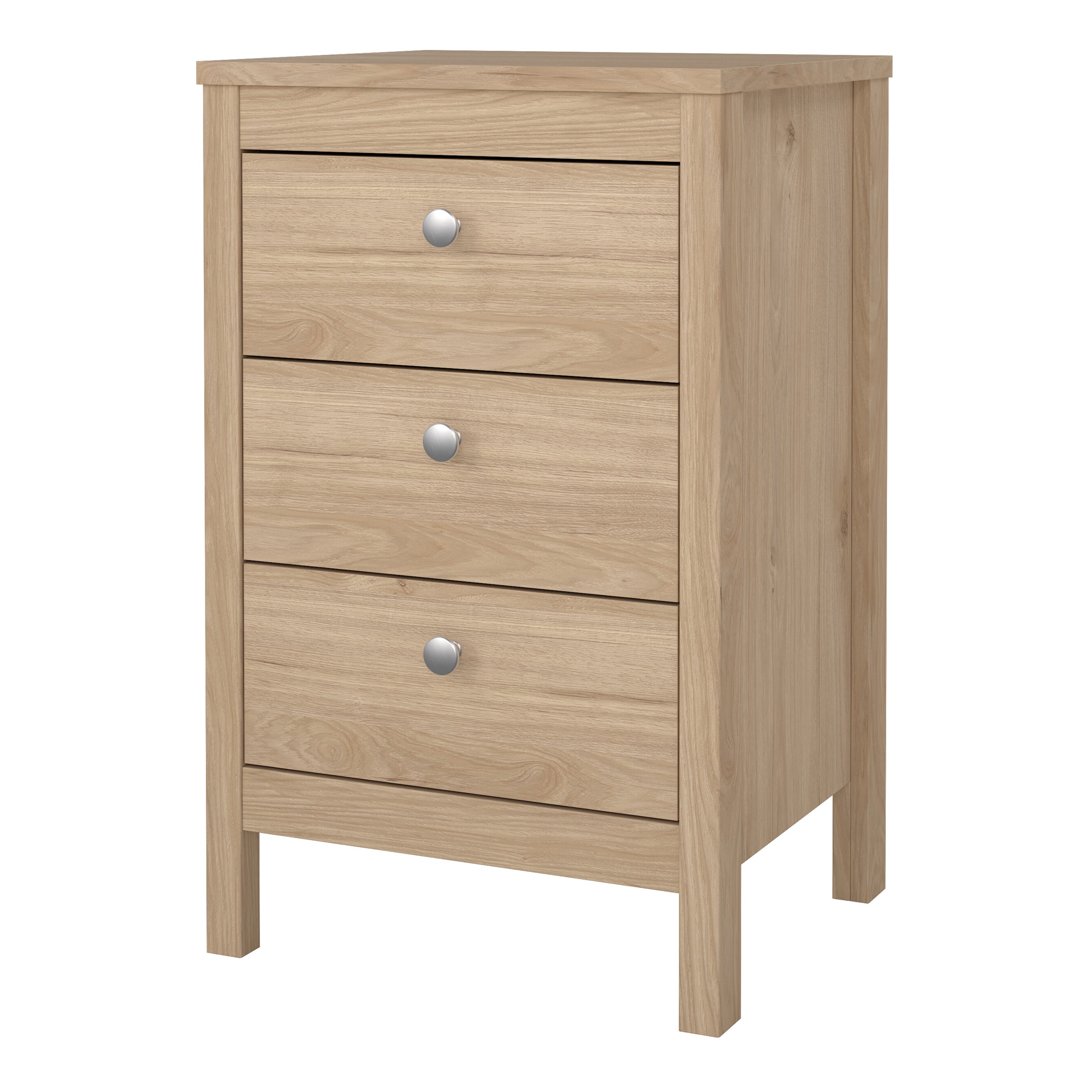 Maria Bedside Table 3 Drawers in Jackson Hickory Oak