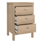 Maria Bedside Table 3 Drawers in Jackson Hickory Oak