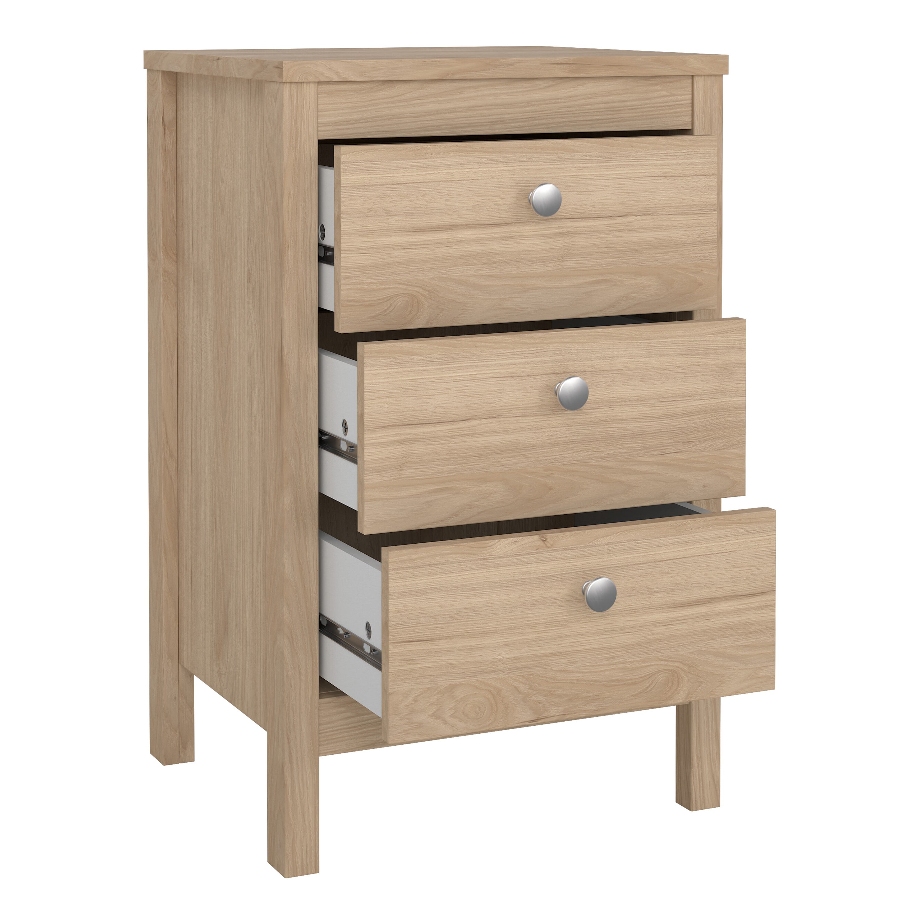 Maria Bedside Table 3 Drawers in Jackson Hickory Oak