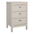 Maria Bedside Table 3 Drawers in Cashmere