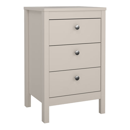 Maria Bedside Table 3 Drawers in Cashmere