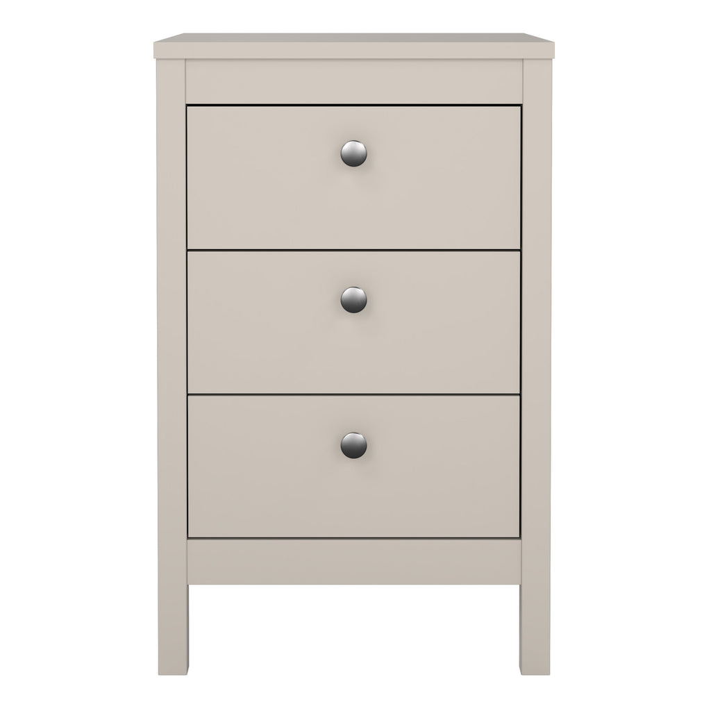 Maria Bedside Table 3 Drawers in Cashmere