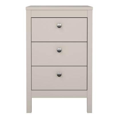 Maria Bedside Table 3 Drawers in Cashmere