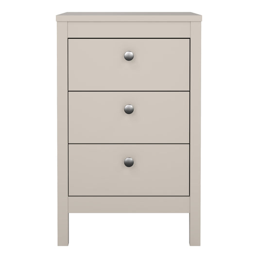 Maria Bedside Table 3 Drawers in Cashmere