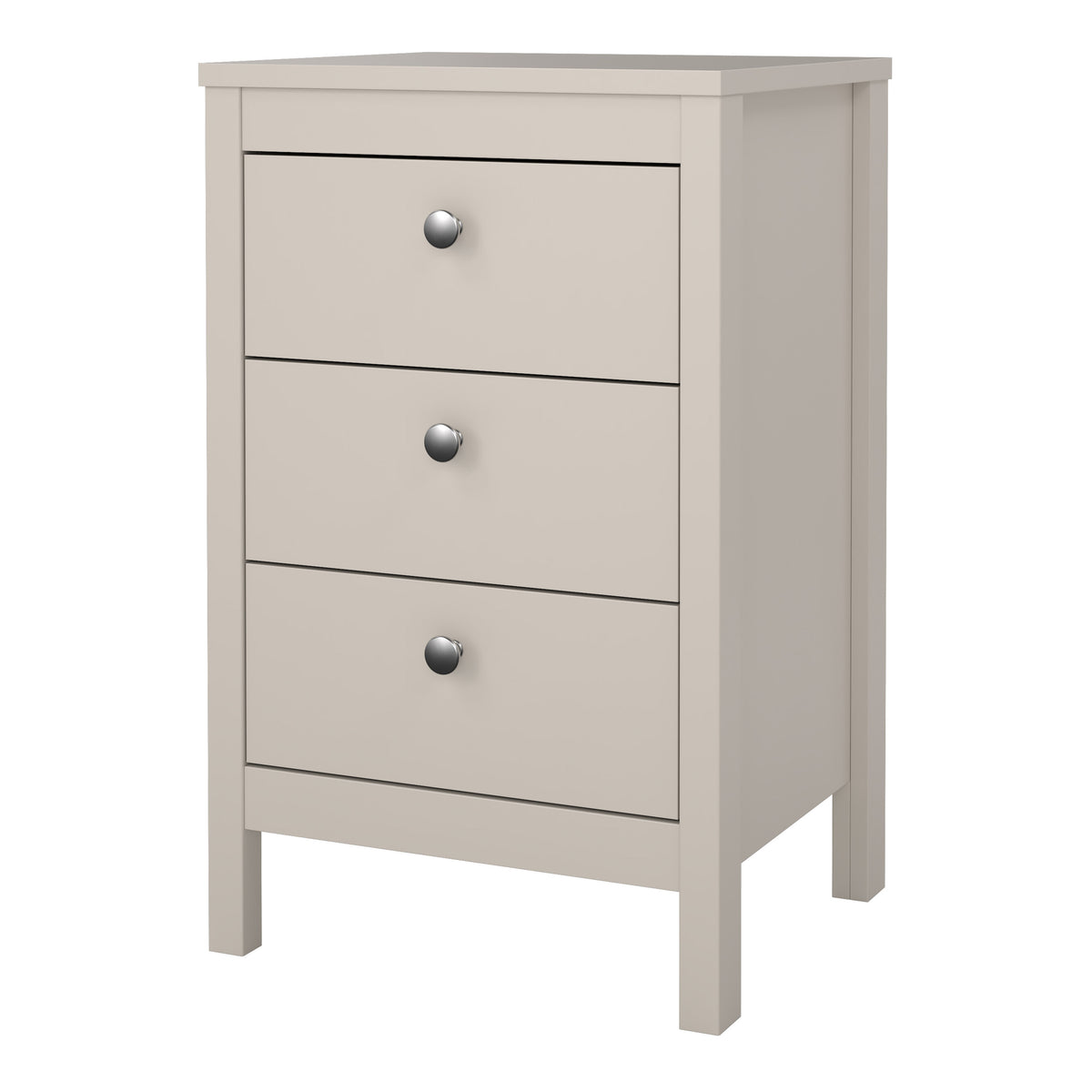 Maria Bedside Table 3 Drawers in Cashmere