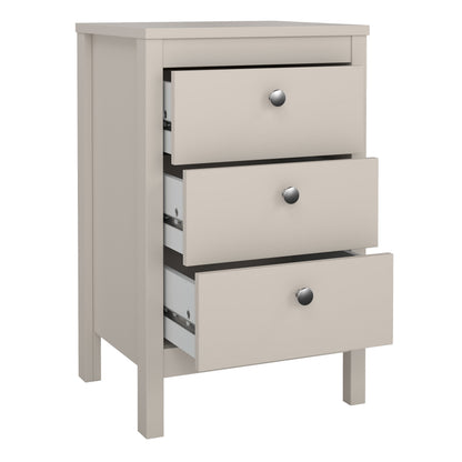 Maria Bedside Table 3 Drawers in Cashmere