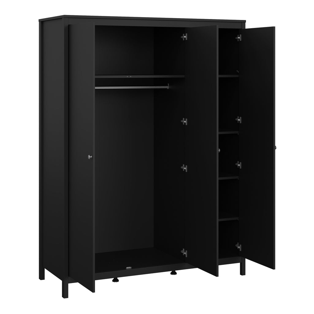 Maria Trio - 2 Drawer Bedside/ 3+2 Chest/ 3 Door Wardrobe in Matt Black