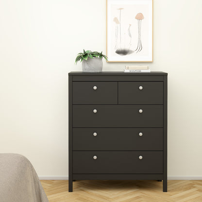 Maria Trio - 2 Drawer Bedside/ 3+2 Chest/ 3 Door Wardrobe in Matt Black