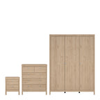 Maria Trio - 2 Drawer Bedside/ 3+2 Chest/ 3 Door Wardrobe in Jackson Hickory Oak