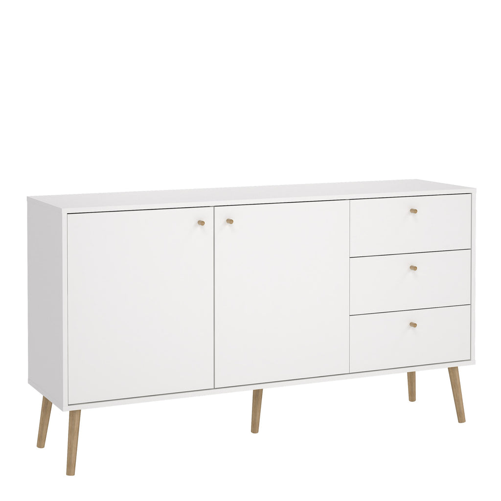 Carlisle Sideboard 2 Doors + 3 Drawers White