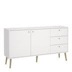 Carlisle Sideboard 2 Doors + 3 Drawers White
