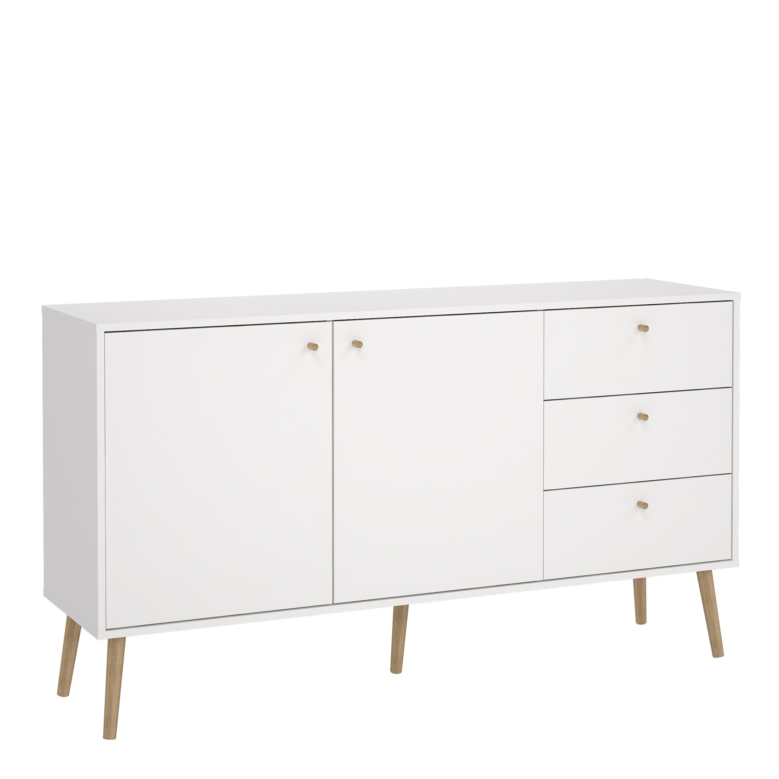 Carlisle Sideboard 2 Doors + 3 Drawers White