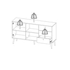 Carlisle Sideboard 2 Doors + 3 Drawers White