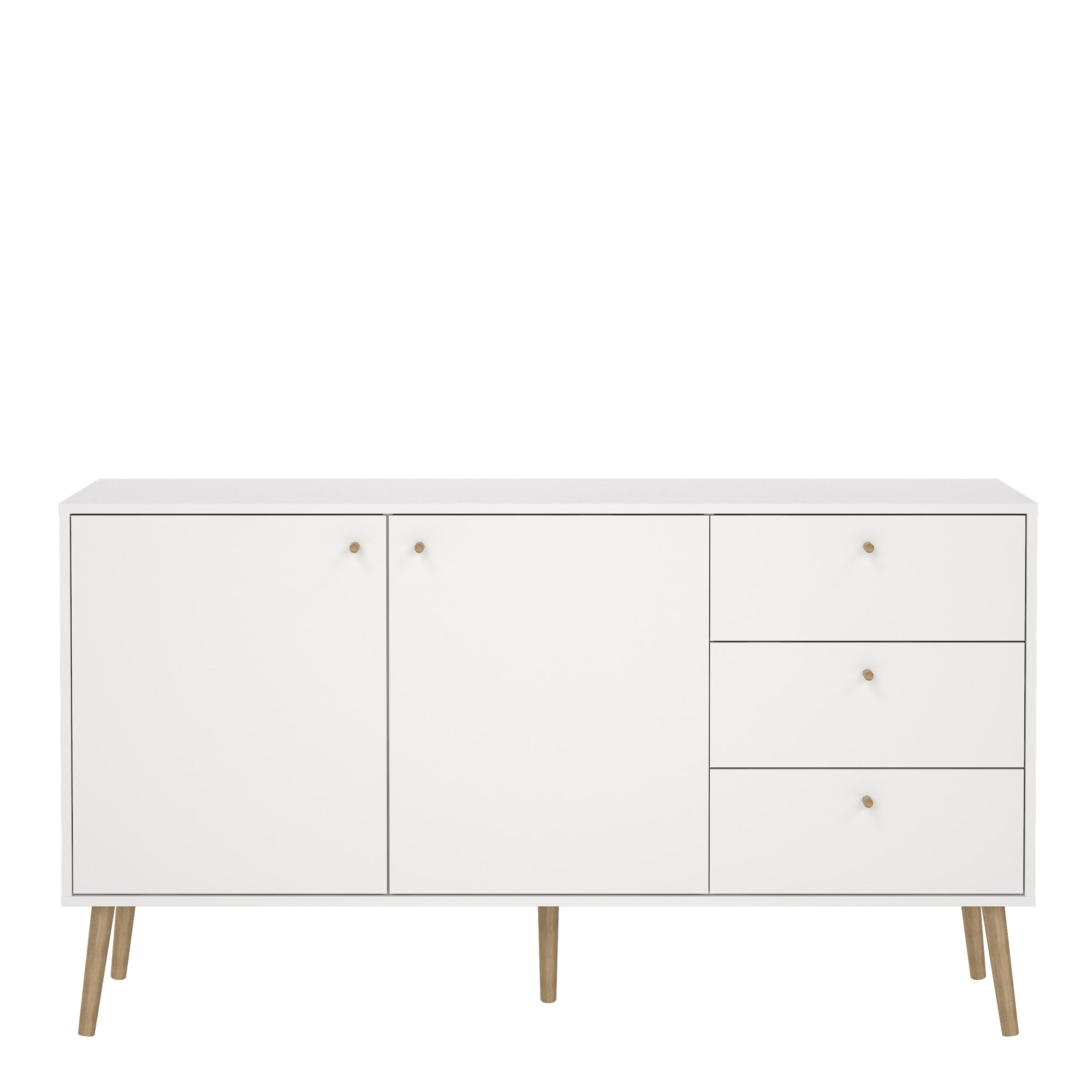 Carlisle Sideboard 2 Doors + 3 Drawers White