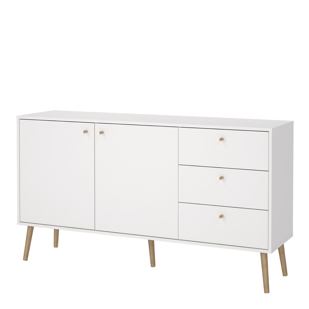 Carlisle Sideboard 2 Doors + 3 Drawers White