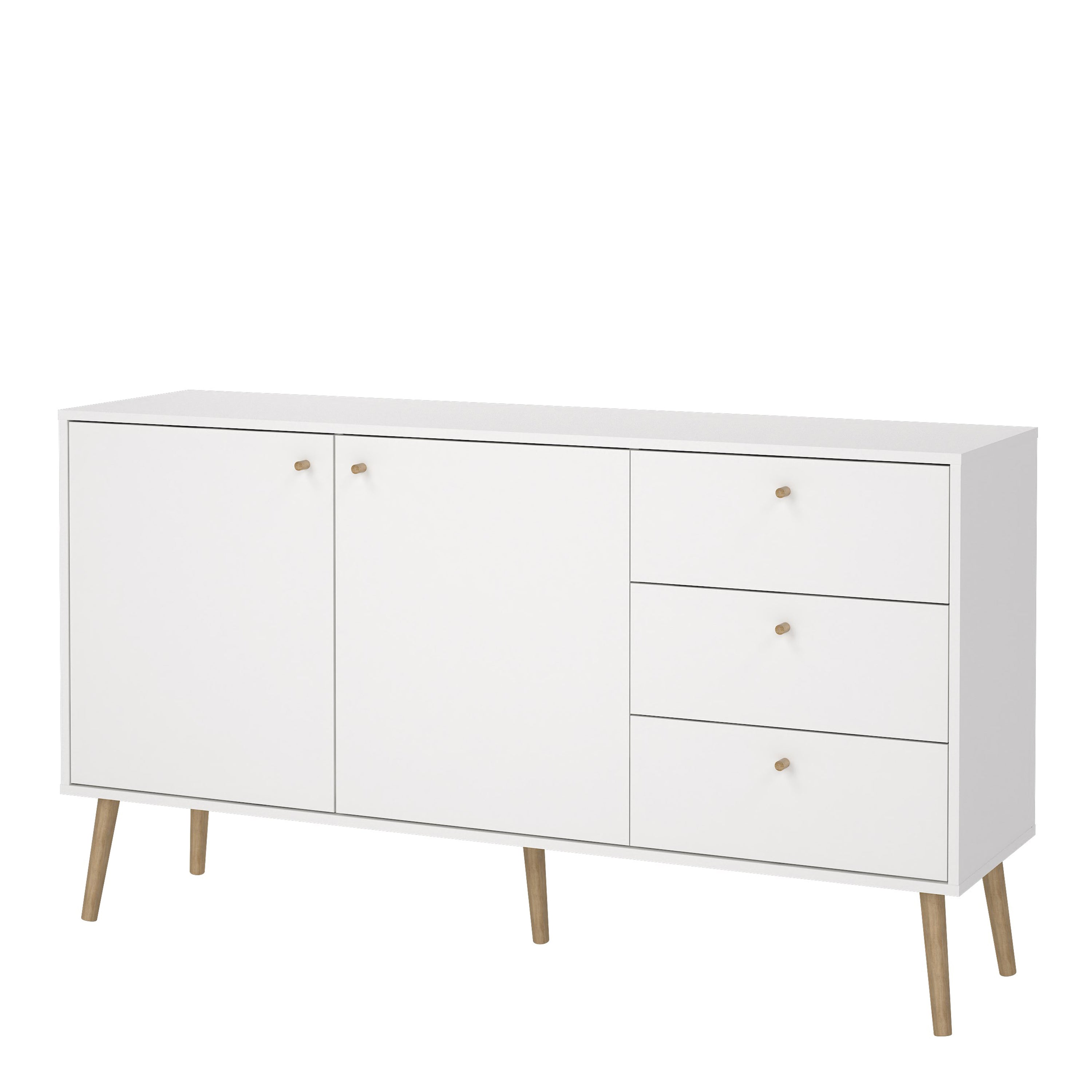 Carlisle Sideboard 2 Doors + 3 Drawers White