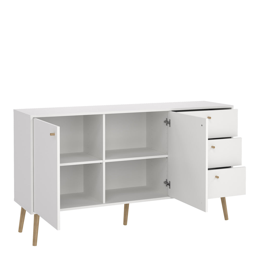 Carlisle Sideboard 2 Doors + 3 Drawers White