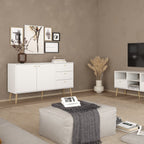 Carlisle Sideboard 2 Doors + 3 Drawers White