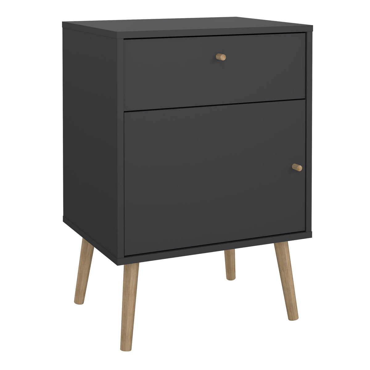 Carlisle 1 Door 1 Drawer Bedside Dark Grey