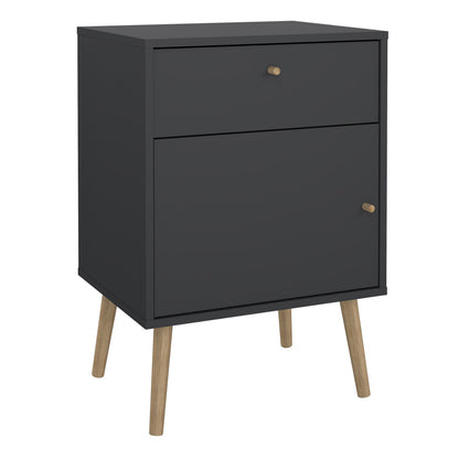 Carlisle 1 Door 1 Drawer Bedside Dark Grey