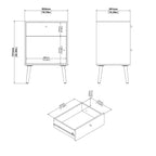 Carlisle 1 Door 1 Drawer Bedside Dark Grey