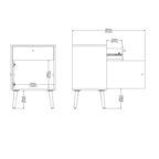 Carlisle 1 Door 1 Drawer Bedside Dark Grey