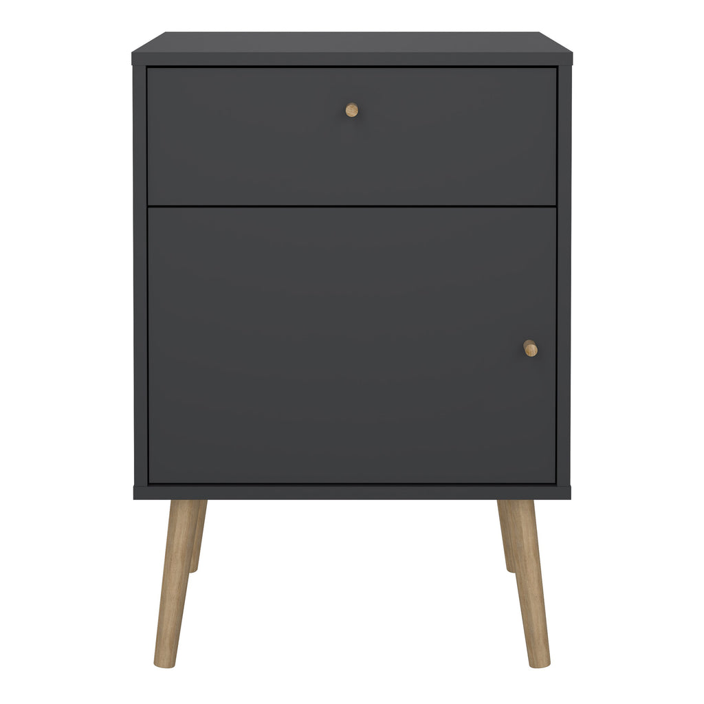 Carlisle 1 Door 1 Drawer Bedside Dark Grey