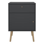 Carlisle 1 Door 1 Drawer Bedside Dark Grey