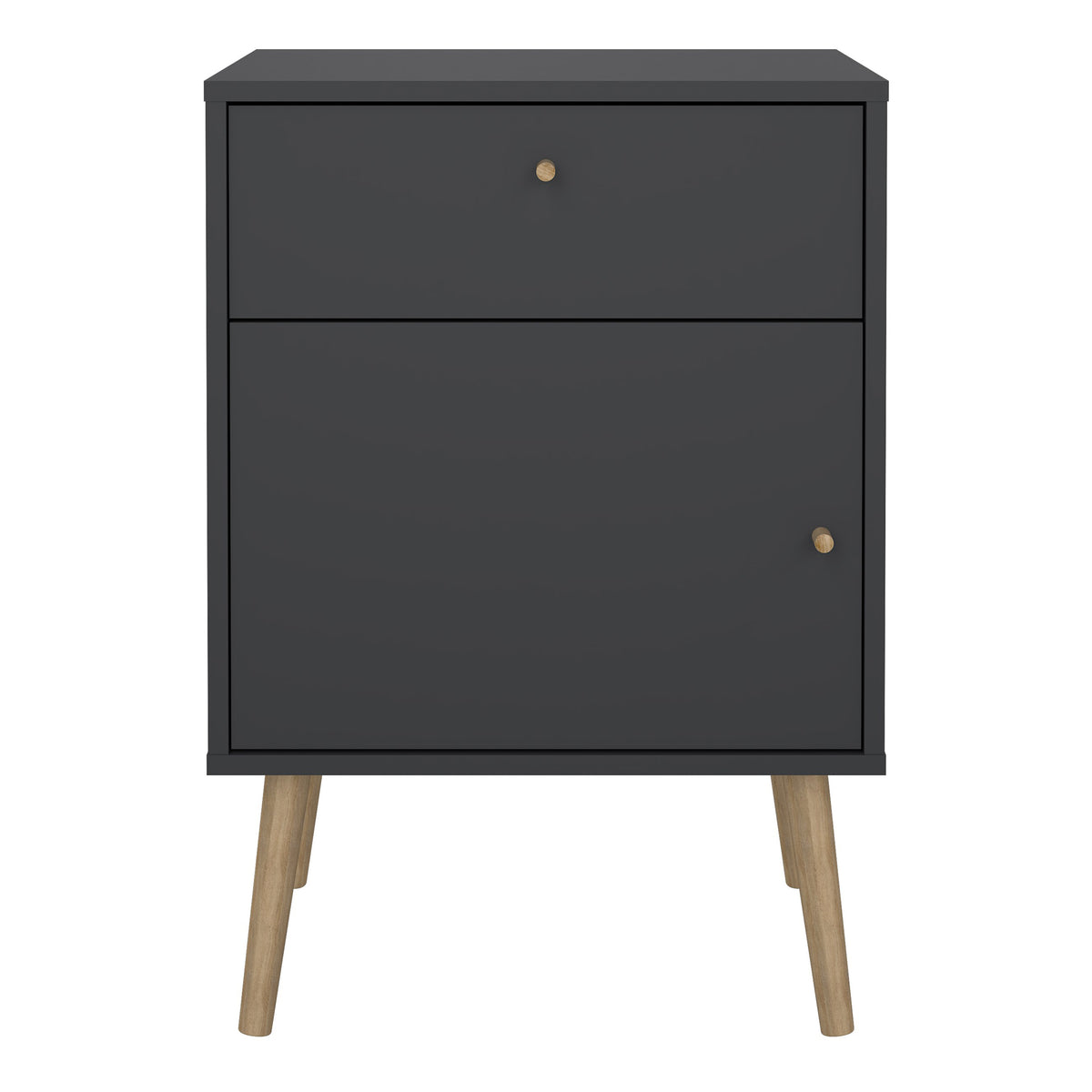 Carlisle 1 Door 1 Drawer Bedside Dark Grey